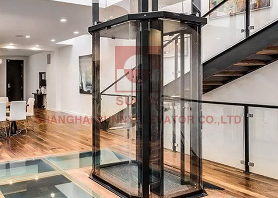 2 - Лифт дома 4 полов крытый стеклянный подгоняет нержавеющую сталь