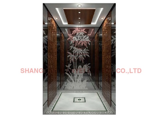 630-1600 кг Ти-пластированный зеркальный пассажирский лифт с машинным отделением
